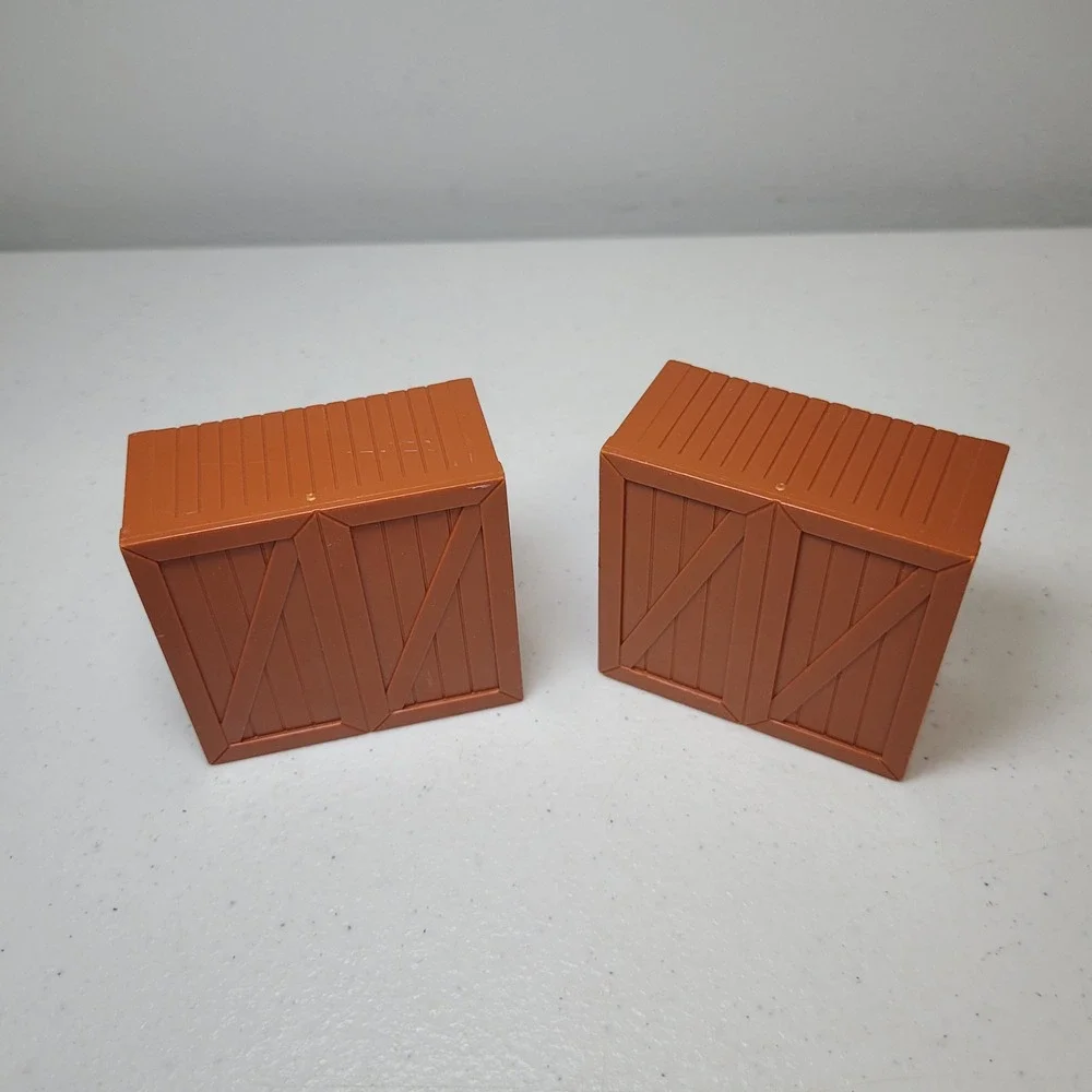 Thomas Friends Trackmaster Brown Cargo‎ Crate Replacement Box Half Plastic 2pc